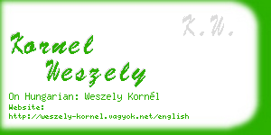 kornel weszely business card