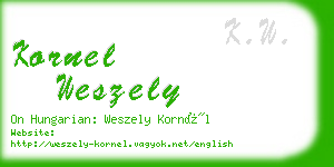 kornel weszely business card